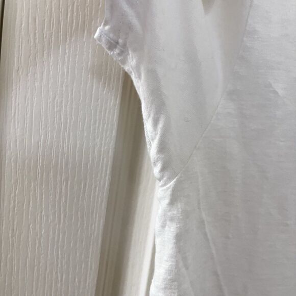 Isabel Marant Étoile V-Neck Short Sleeve Top 100% Linen Off-White Women's Large - Picture 8 of 13